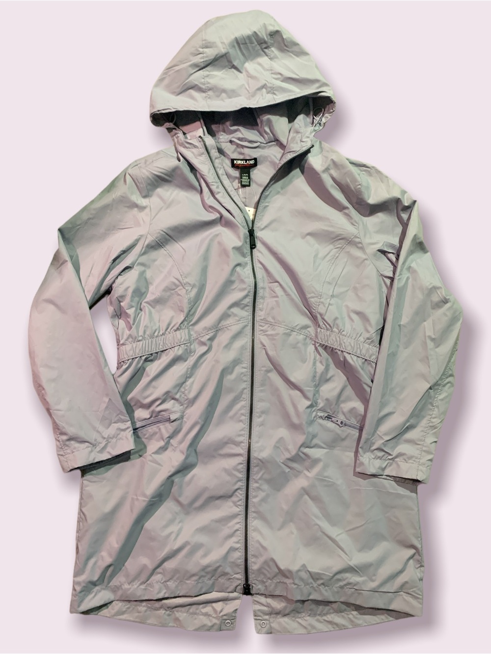 Kirkland Signature Light Lavender Hooded Trench Coat